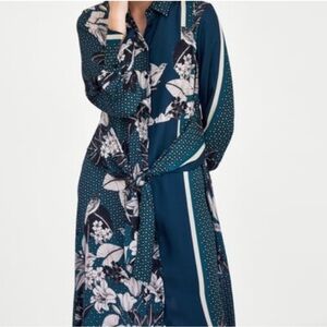 Zara printed mid dress size small